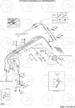 2071 ATTACH HYDRAULIC PIPING(OPT) R55-3, Hyundai