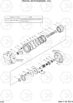 2123 TRAVEL MOTOR(#0698-, 2/3) R55-3, Hyundai