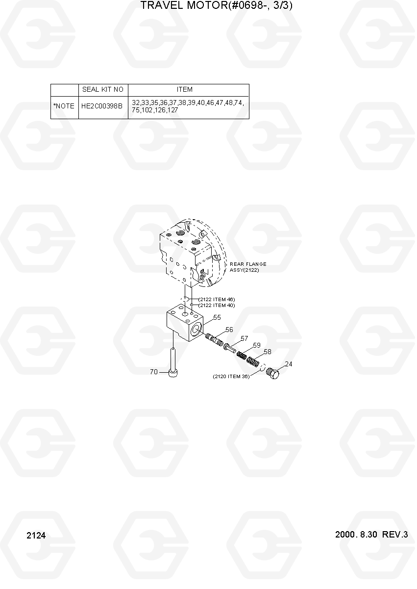 2124 TRAVEL MOTOR(#0698-,3/3) R55-3, Hyundai