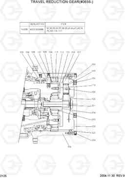 2125 TRAVEL REDUCTION GEAR(#0698-) R55-3, Hyundai