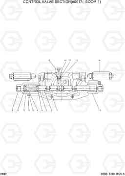 2182 CONTROL VALVE SECTION(#0617-, BOOM 1) R55-3, Hyundai