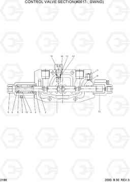 2186 CONTROL VALVE SECTION(#0617-, SWING) R55-3, Hyundai