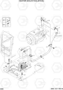 3050 HEATER MOUNTING(#-1538) R55-3, Hyundai