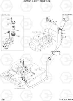 3051 HEATER MOUNTING(#1539-) R55-3, Hyundai