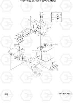 4040 FRONT AND BATTERY COVER(-#1212) R55-3, Hyundai