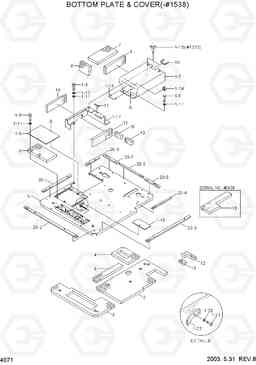 4071 BOTTOM PLATE & COVER(#-1538) R55-3, Hyundai