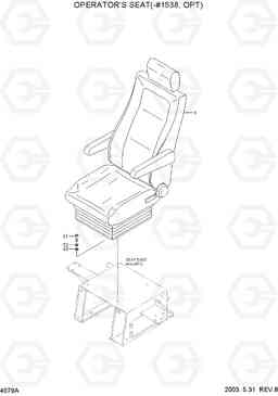 4079A OPERATOR'S SEAT(-#1538, OPT) R55-3, Hyundai