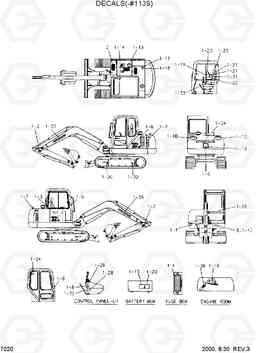 7020 DECALS(-#1139) R55-3, Hyundai