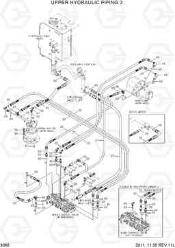 3060 UPPER HYDRAULIC PIPING 3 R55-7, Hyundai