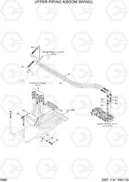 3080 UPPER HYDRAULIC PIPING 5(B/SWING) R55-7, Hyundai