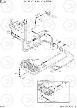 3120 PILOT HYDRAULIC PIPING 3 R55-7, Hyundai