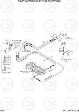 3160 PILOT HYDRAULIC PIPING 7(B/SWING) R55-7, Hyundai