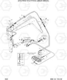 3320 D/ACTING HYD PIPING 2(#0261-#0829) R55-7, Hyundai