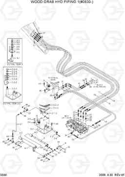 3330 WOOD GRAB HYD PIPING 1(#0830-) R55-7, Hyundai