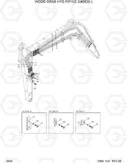 3340 WOOD GRAB HYD PIPING 2(#0830-) R55-7, Hyundai