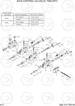 4111 MAIN CONTROL VALVE(1/4, TWO OPT) R55-7, Hyundai