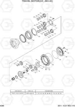 4290 TRAVEL MOTOR(3/3, JMV-43) R55-7, Hyundai