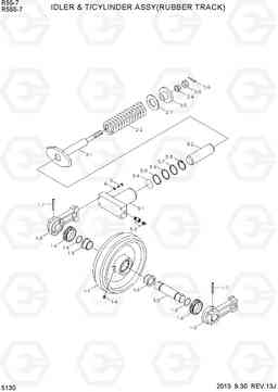 5130 IDLER & T/CYL ASSY(RUBBER TRACK) R55-7, Hyundai