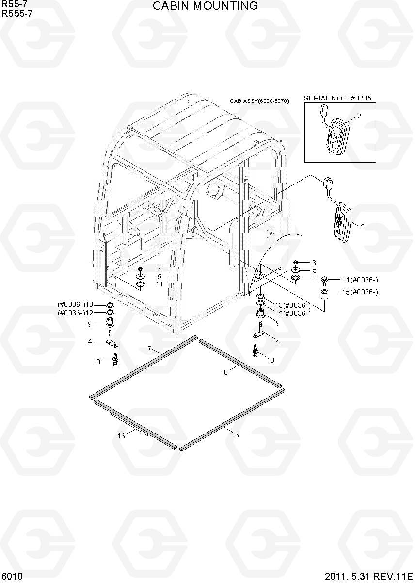 6010 CABIN MOUNTING R55-7, Hyundai