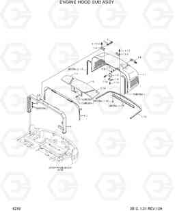 6210 ENGINE HOOD SUB ASSY R55-7, Hyundai