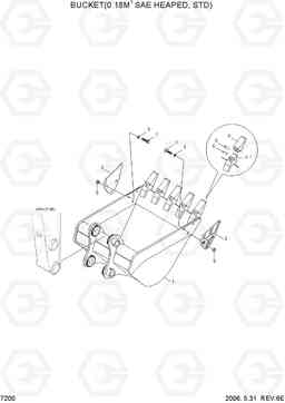 7200 BUCKET(0.18M3 SAE HEAPED, STD) R55-7, Hyundai