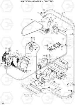 1100 AIR CON & HEATER MOUNTING R55-7A, Hyundai