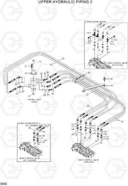 3050 UPPER HYDRAULIC PIPING 2 R55-7A, Hyundai
