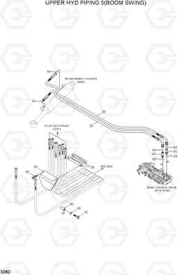 3080 UPPER HYDRAULIC PIPING 5(B/SWING) R55-7A, Hyundai