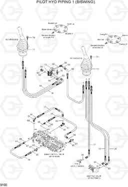 3100 PILOT HYD PIPING 1 (B/SWING) R55-7A, Hyundai