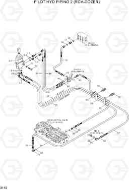 3110 PILOT HYD PIPING 2 (RCV-DOZER) R55-7A, Hyundai