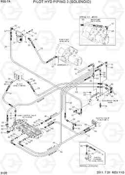 3120 PILOT HYD PIPING 3 (SOLENOID) R55-7A, Hyundai