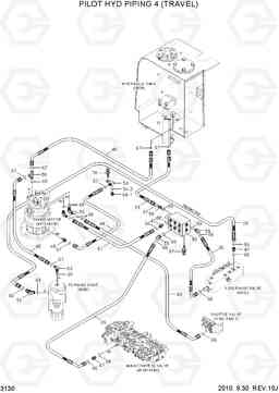 3130 PILOT HYD PIPING 4 (TRAVEL) R55-7A, Hyundai