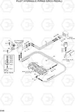 3140 PILOT HYD PIPING 5 (RCV-PEDAL) R55-7A, Hyundai