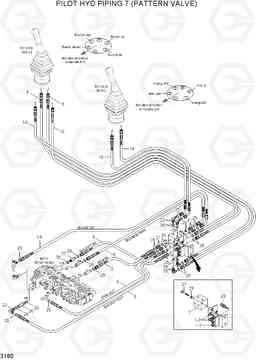 3160 PILOT HYD PIPING 7 (PATTERN VALVE) R55-7A, Hyundai