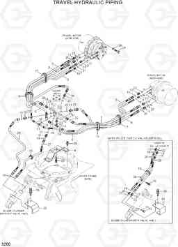 3200 TRAVEL HYDRAULIC PIPING R55-7A, Hyundai