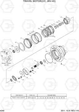 4240 TRAVEL MOTOR(2/3, JMV-43) R55-7A, Hyundai