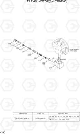 4280 TRAVEL MOTOR(3/4, TM07VC) R55-7A, Hyundai