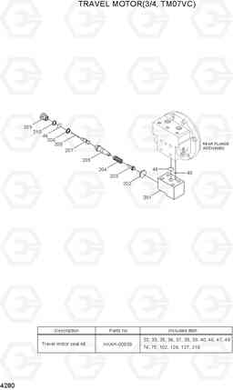 4280 TRAVEL MOTOR(3/4, TM07VC) R55-7A, Hyundai