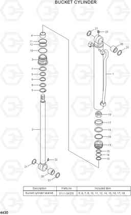 4430 BUCKET CYLINDER R55-7A, Hyundai