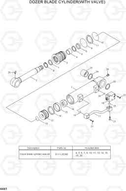 4441 DOZER BLADE CYLINDER(WITH VALVE) R55-7A, Hyundai