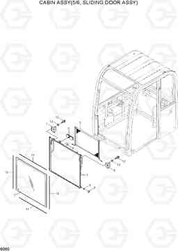 6060 CABIN ASSY(5/6, SLIDING DOOR ASSY) R55-7A, Hyundai