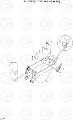 7210 BUCKET(0.07M3 SAE HEAPED) R55-7A, Hyundai