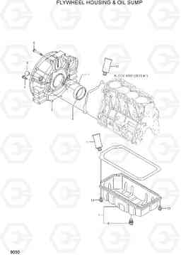 9030 FLYWHEEL HOUSING & OIL SUMP R55-7A, Hyundai