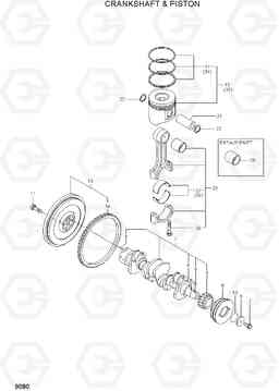 9080 CRANKSHAFT & PISTON R55-7A, Hyundai