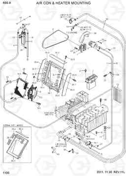 1100 AIR CON & HEATER MOUNTING R55-9, Hyundai