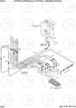 3040 UPPER HYDRAULIC PIPING 1 (BOOM SWING) R55-9, Hyundai