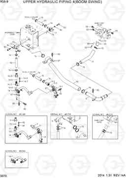 3070 UPPER HYDRAULIC PIPING 4(BOOM SWING) R55-9, Hyundai