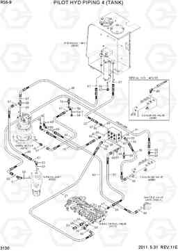 3130 PILOT HYD PIPING 4 (TANK) R55-9, Hyundai