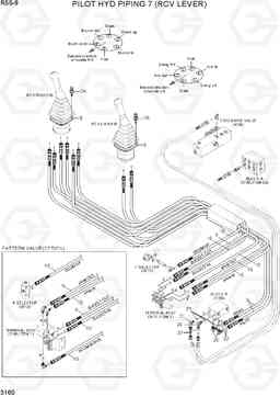 3160 PILOT HYD PIPING 7 (RCV LEVER) R55-9, Hyundai