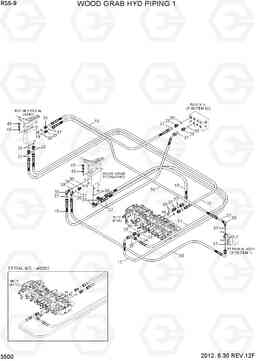 3500 WOOD GRAB HYD PIPING 1 R55-9, Hyundai